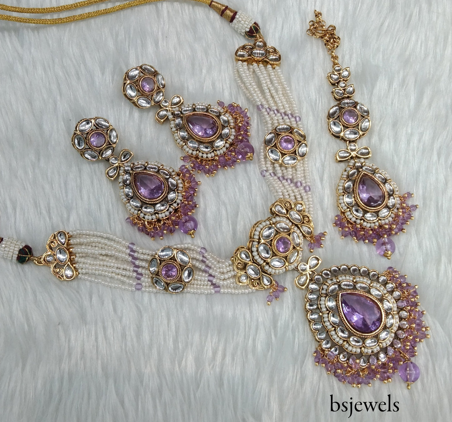 Lavender Kundan Choker Jewellery balwinder Set