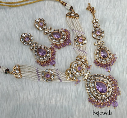 Lavender Kundan Choker Jewellery balwinder Set