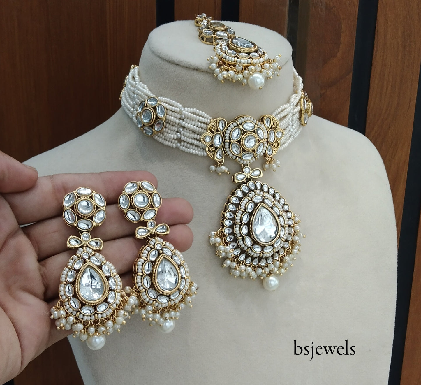 Gold Kundan Choker Jewellery balwinder Set