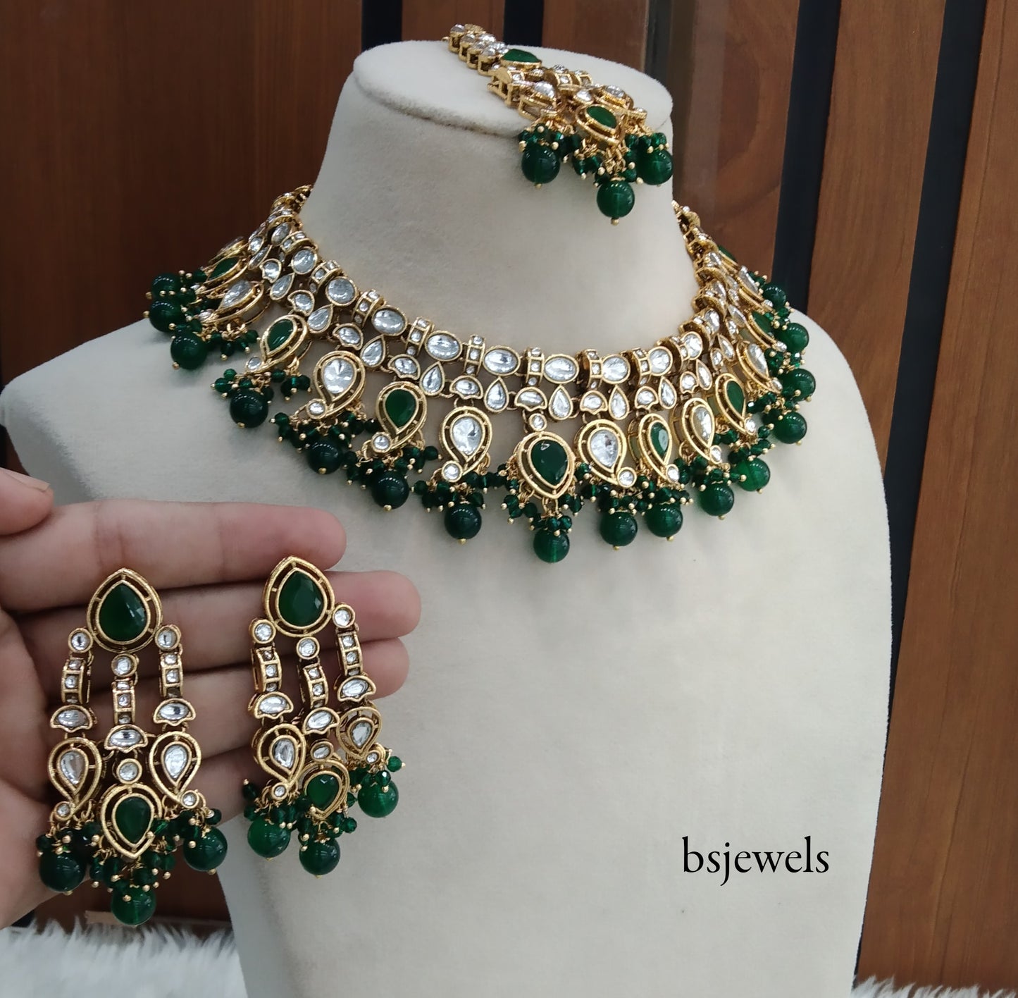 Green Kundan Nacklace Baljinder sets