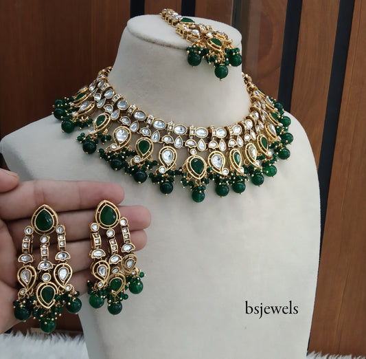 Green Kundan Nacklace Baljinder sets