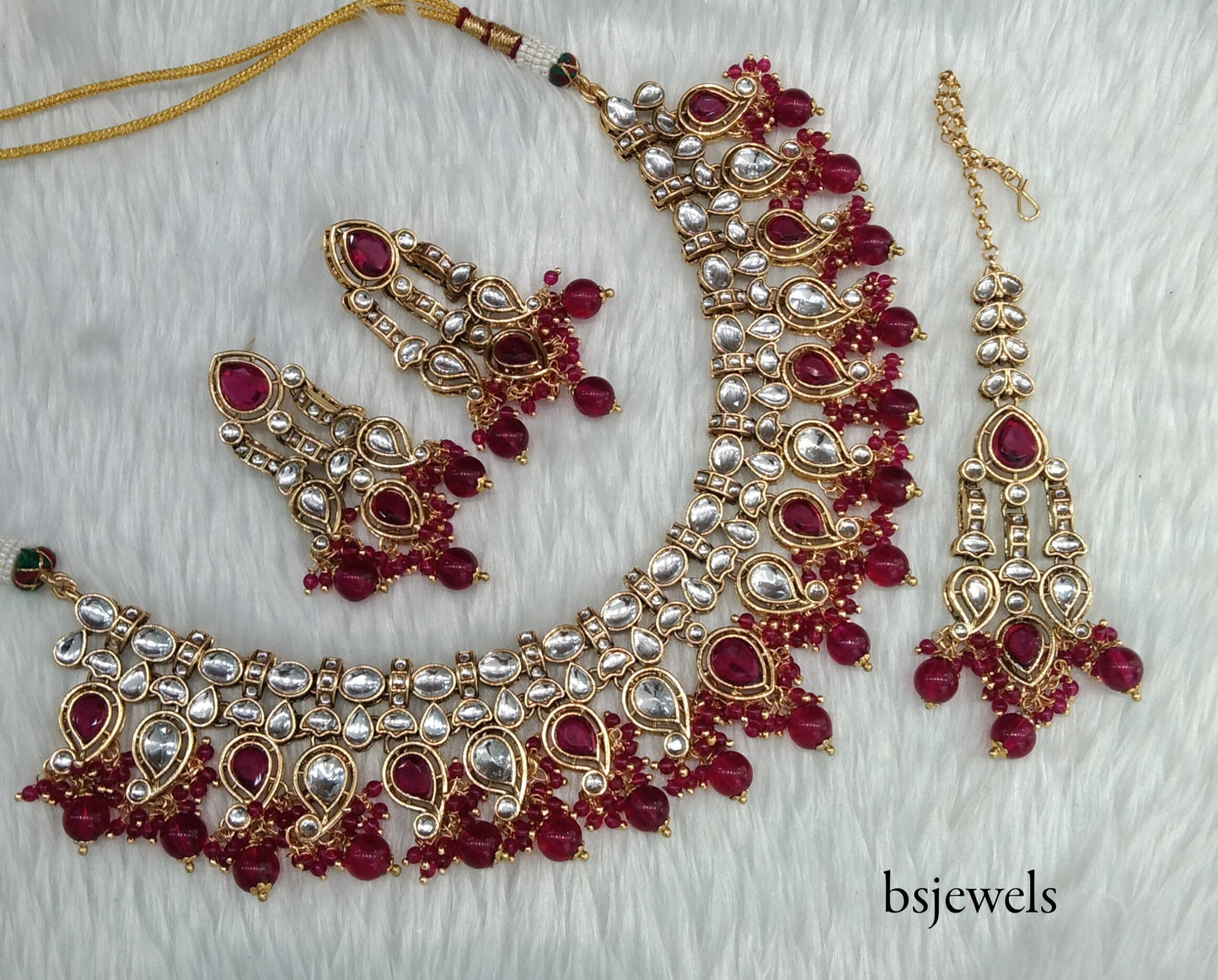 Magenta Kundan Nacklace Baljinder sets