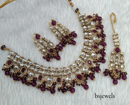 Purple Kundan Nacklace Baljinder sets