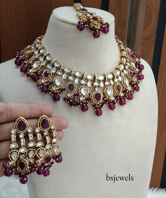 Purple Kundan Nacklace Baljinder sets