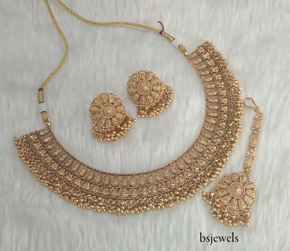 Gold Polki Necklace Jewellery Kiran Set