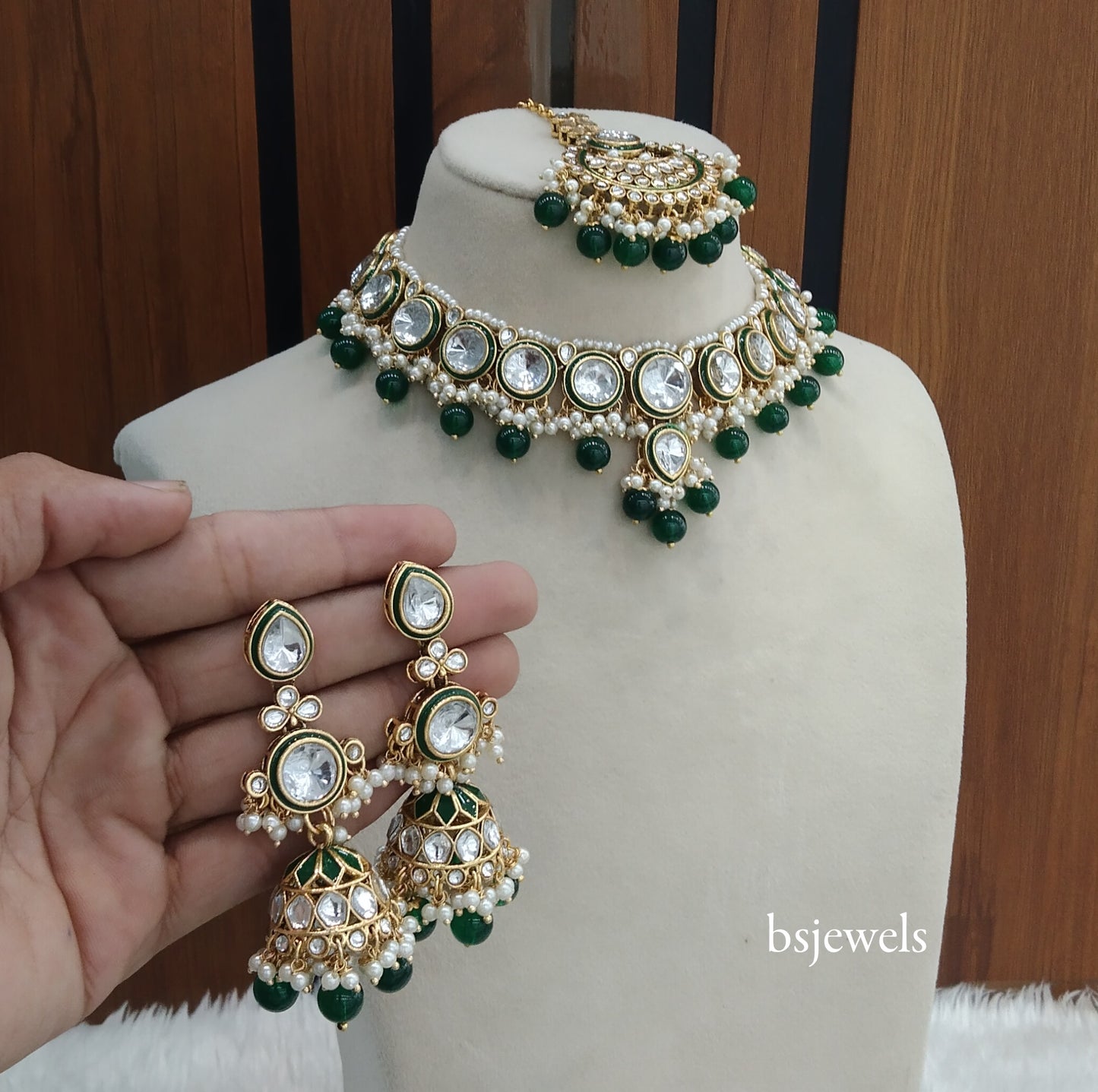 Green Kundan Necklace Seema sets