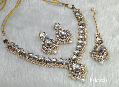 Gold White Kundan Necklace Uma sets