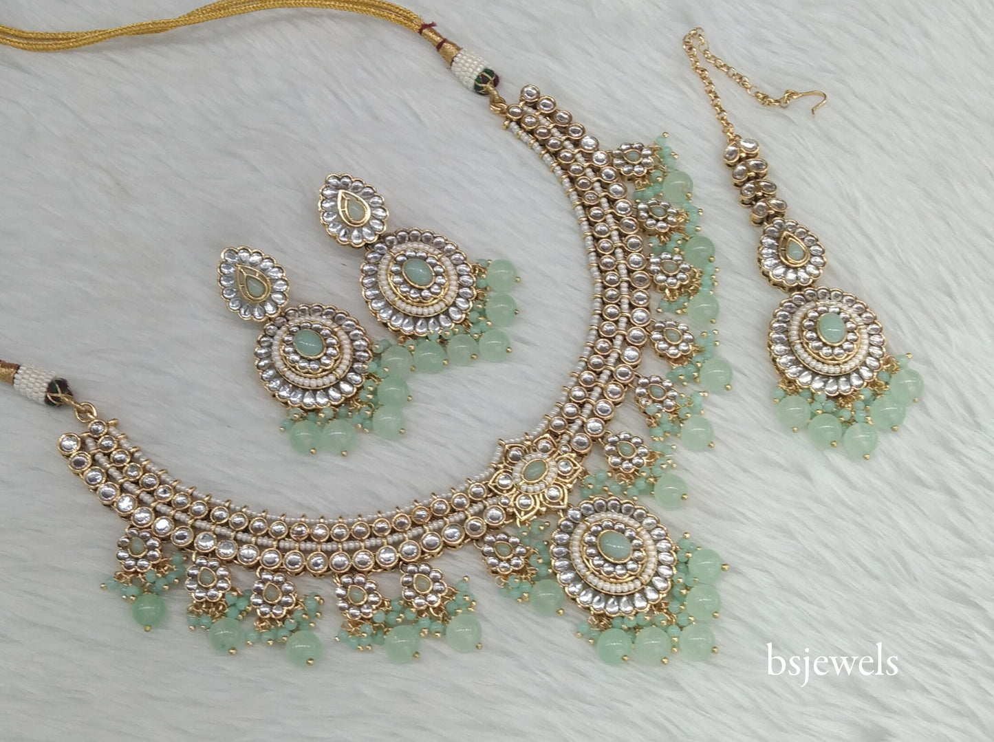 Mint Kundan Necklace Preeti sets