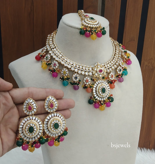 Multi Color Kundan Necklace Preeti sets