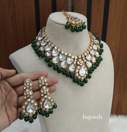 Green Kundan Necklace Mekha sets