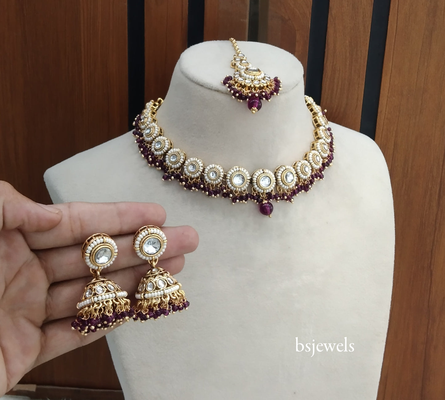 Purple Kundan Necklace Ruhi sets