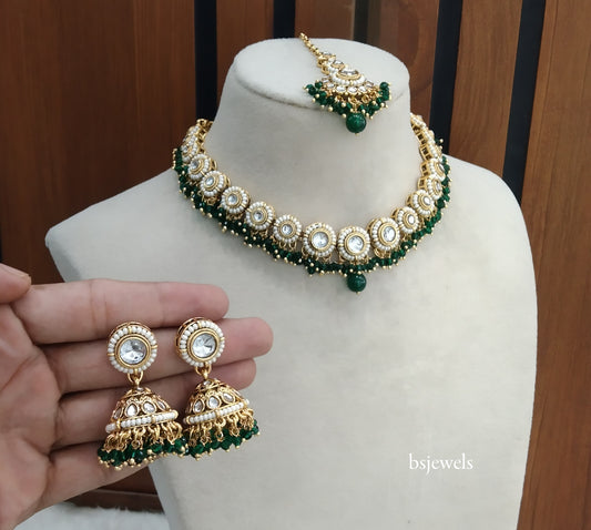 Green Kundan Necklace Ruhi sets