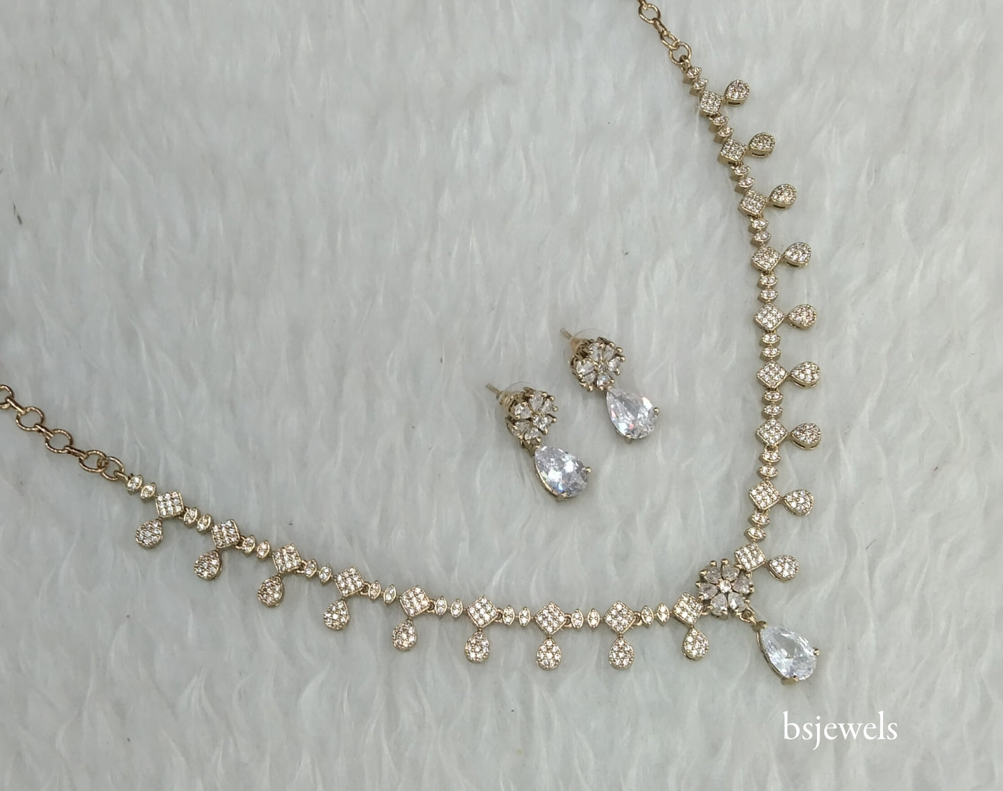 Antique American Diamond Ad Eliza Necklace Set