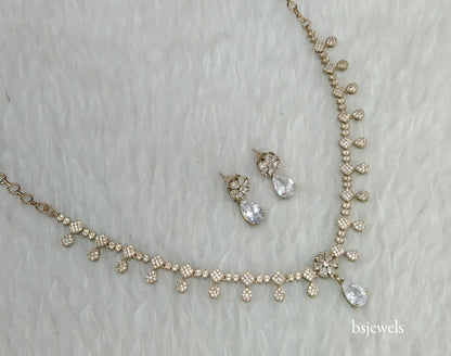 Antique American Diamond Ad Eliza Necklace Set