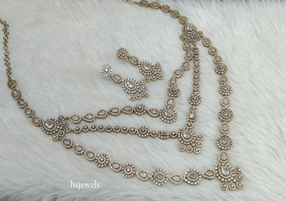 Antique American Diamond Ad Noor Necklace Set