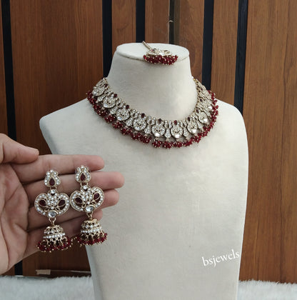 Antique Maroon Necklace Anvi sets