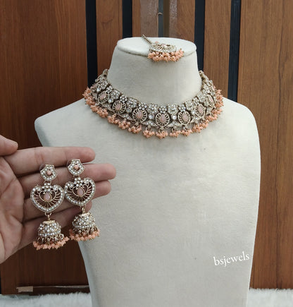Antique Peach Necklace Anvi sets