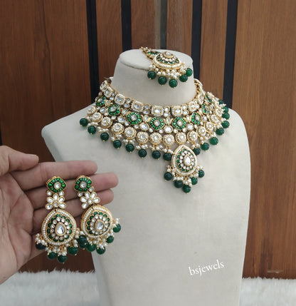 Gold Green Kundan Necklace Aira sets