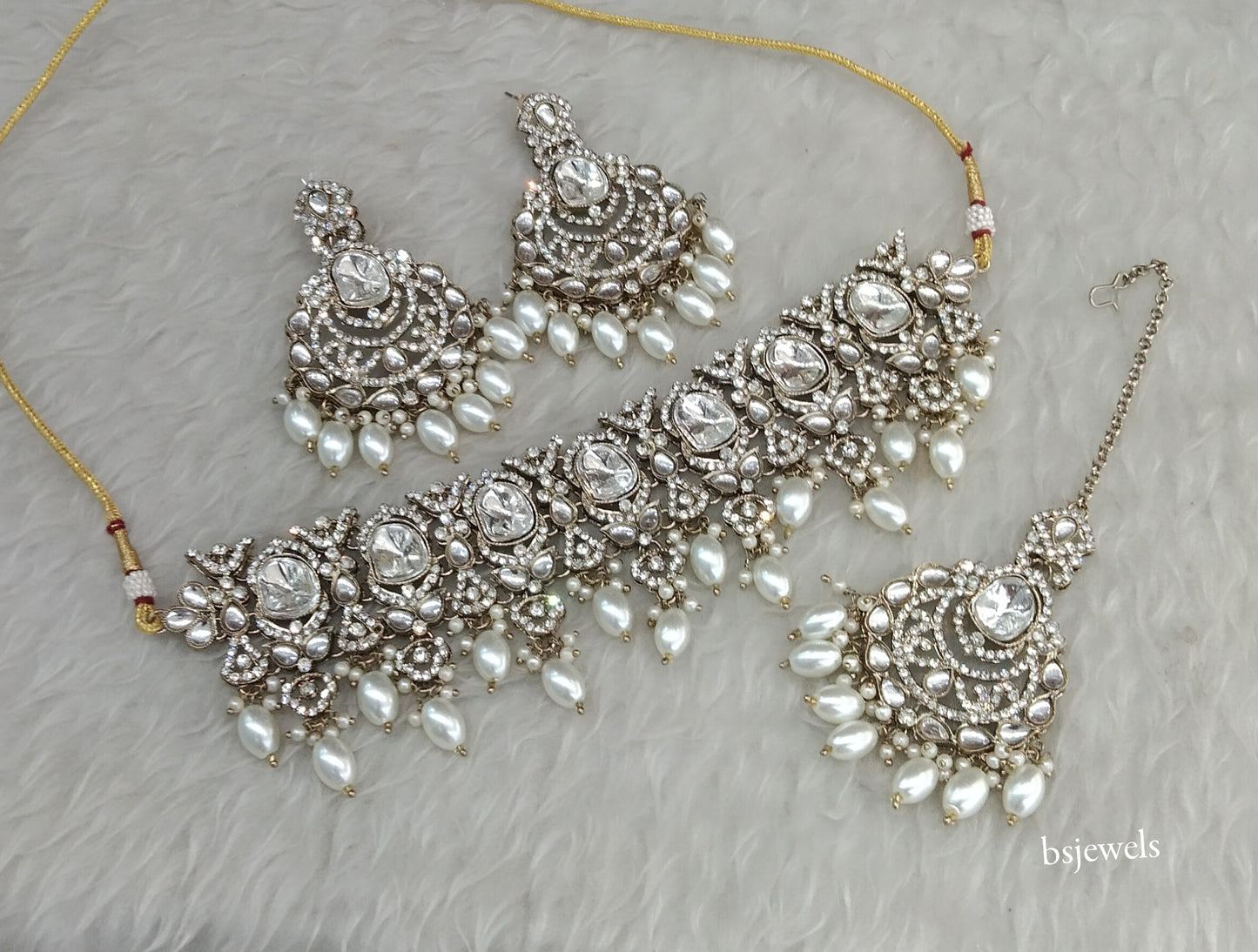 Antique Gold Choker Jewellery Radha Set