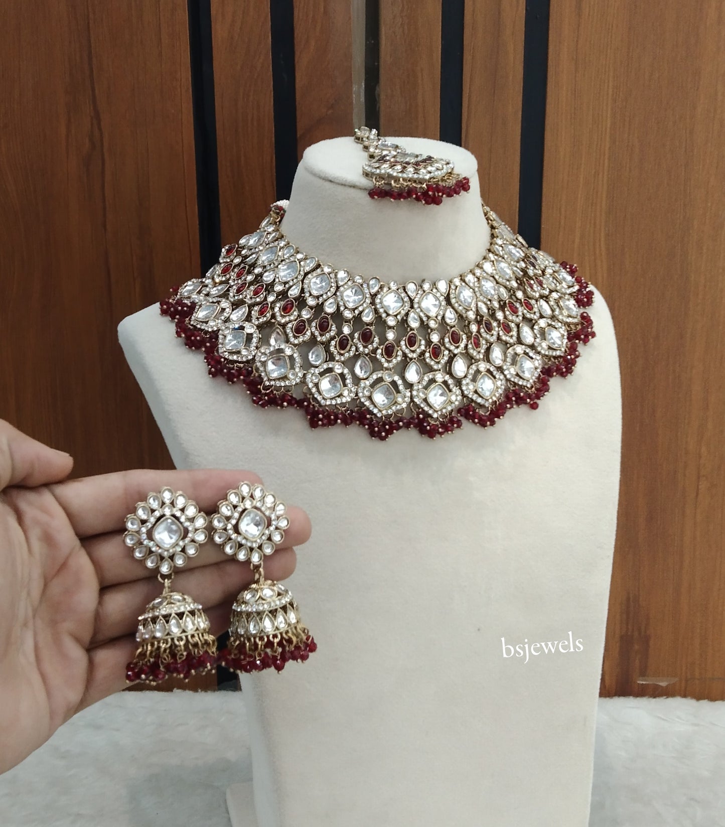 Antique Maroon Necklace Param sets
