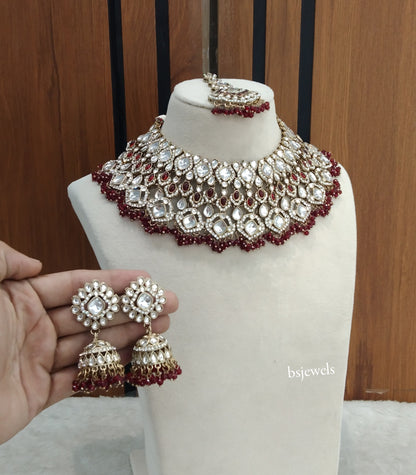 Antique Maroon Necklace Param sets