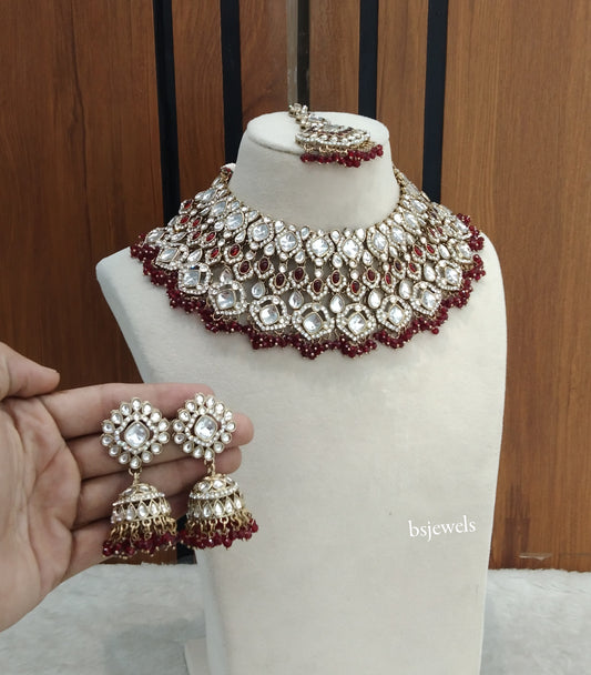 Antique Maroon Necklace Param sets
