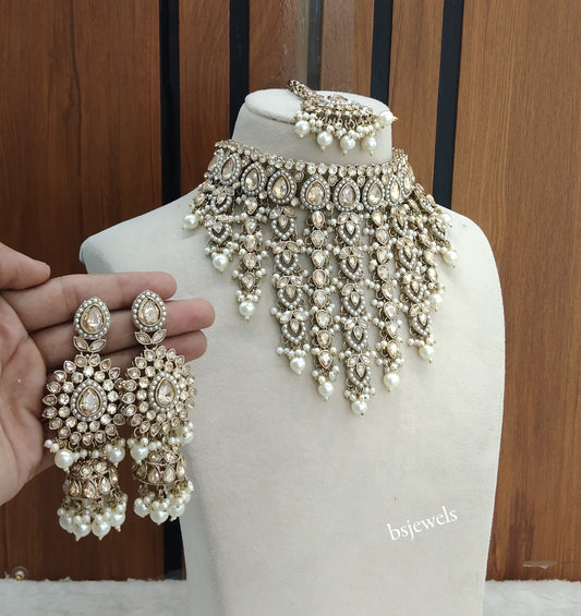 Antique Gold Choker Jewellery Baani Set