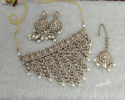 Antique Gold Choker Jewellery Baani Set