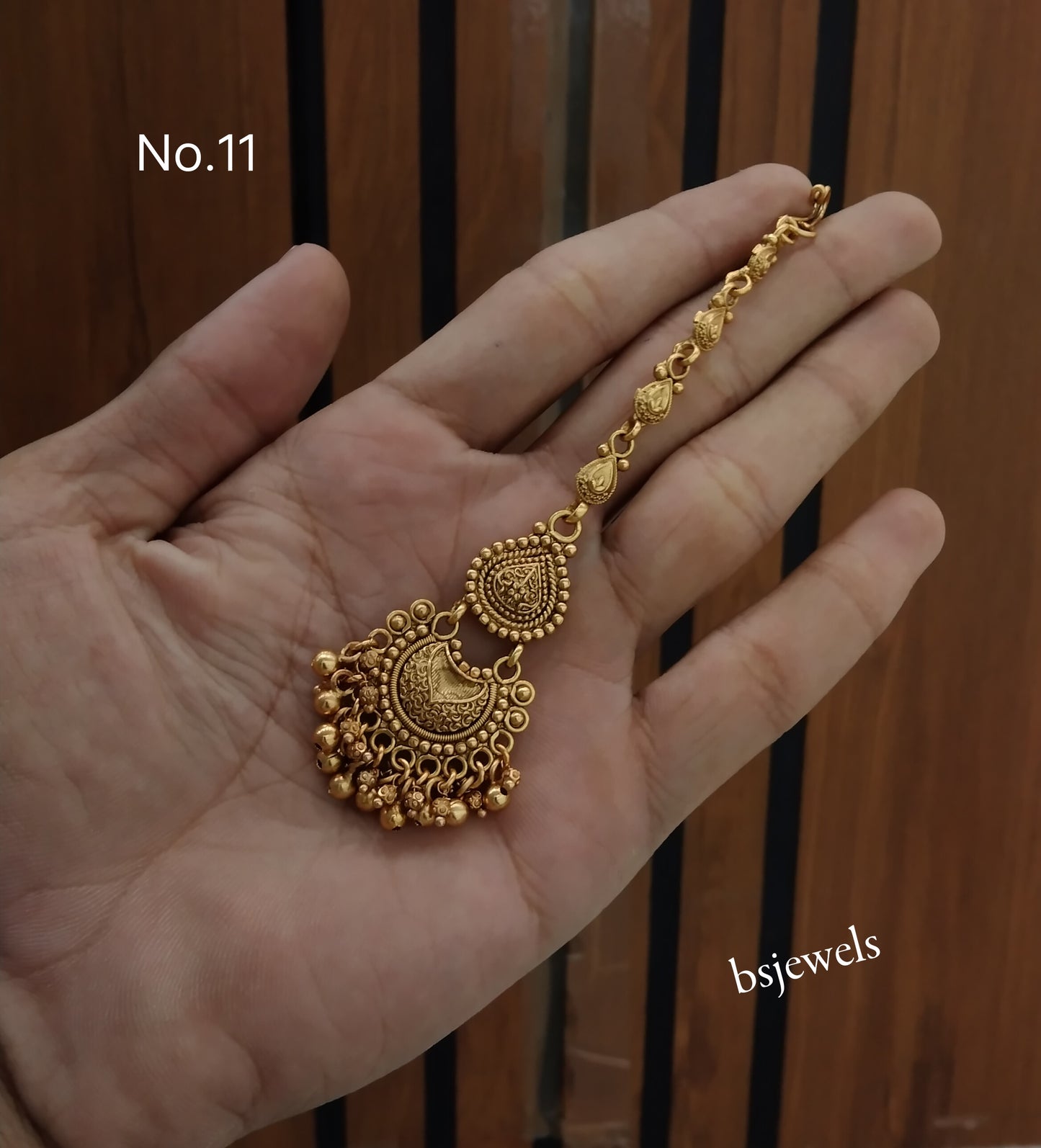 Gold polki Antique Gold Tikka Jewellery Headpiece Set