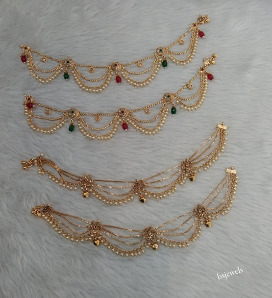 Antique Gold Anklets Jhanjar Payal Jewellery  Set