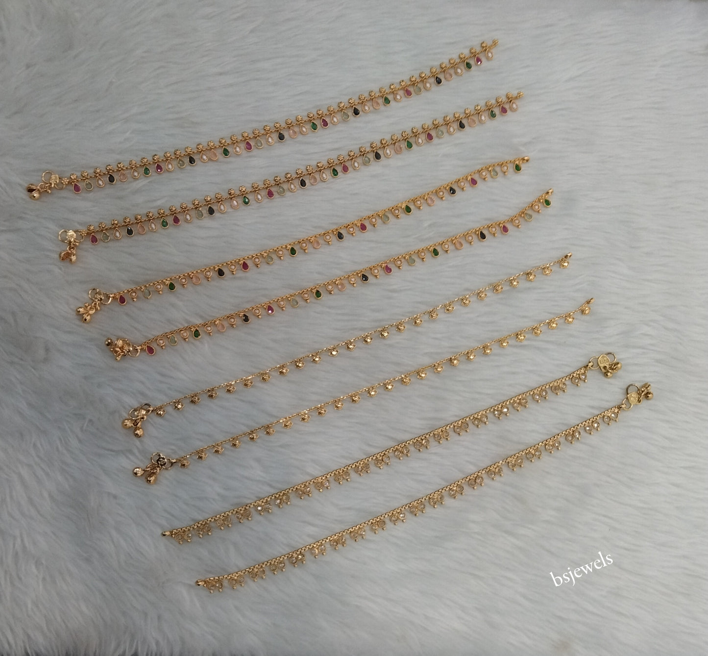 Gold Anklets Jhanjar Payal Jewellery  Set