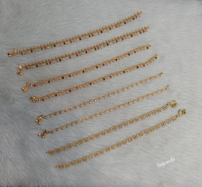 Gold Anklets Jhanjar Payal Jewellery  Set