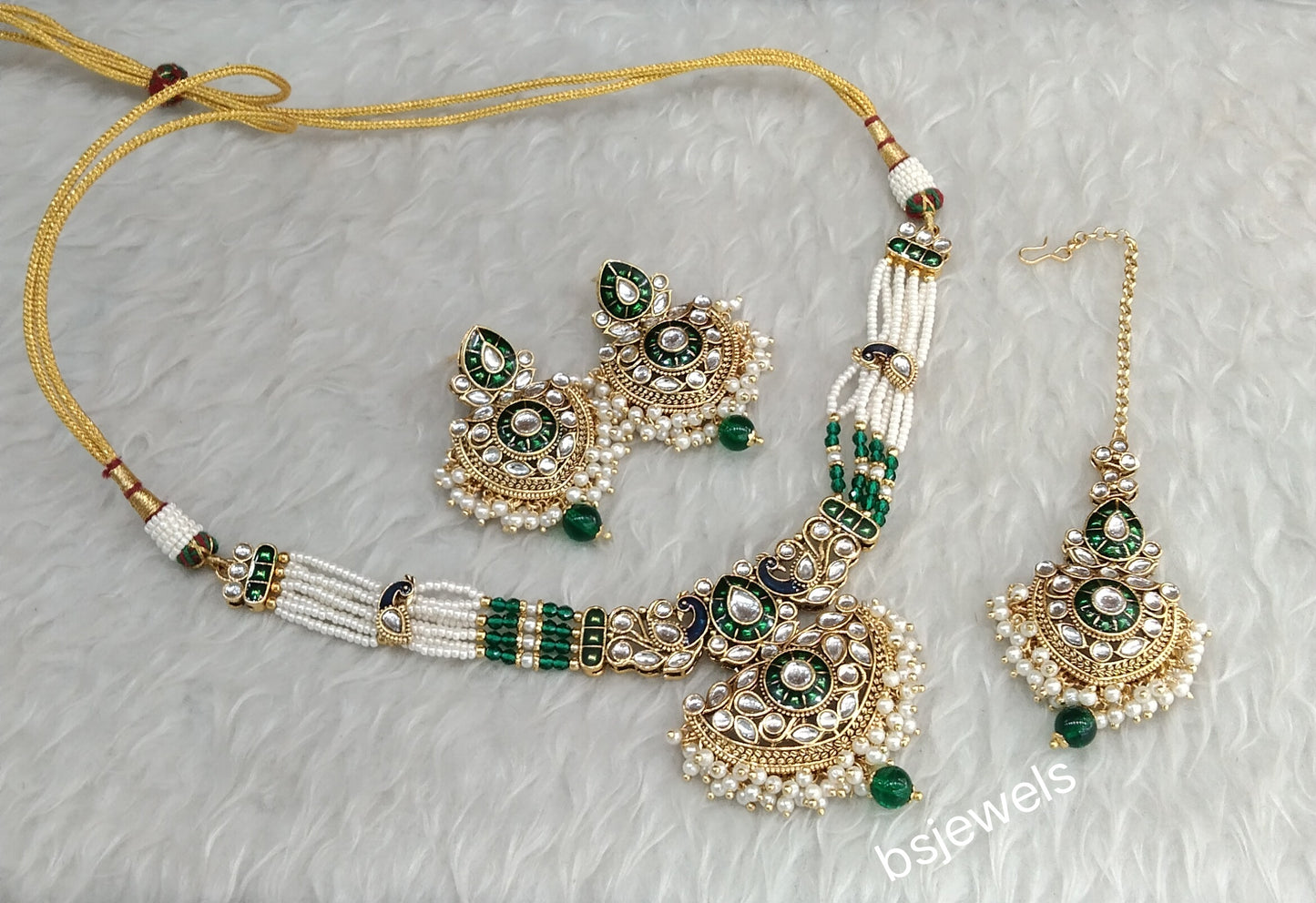 Green Kundan Choker Indian jewellery Ella sets