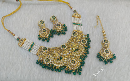Gold Green Kundan Gargi Necklace sets