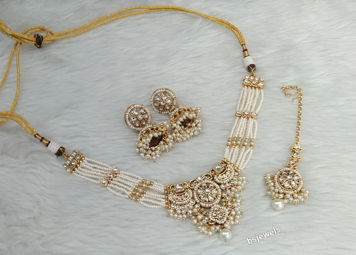 White Kundan Choker Indian jewellery Emillia sets