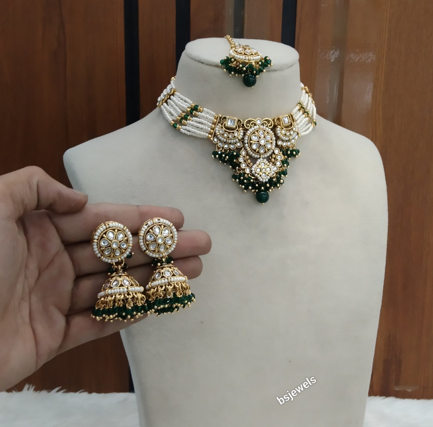 Green Kundan Choker Indian jewellery Emillia sets