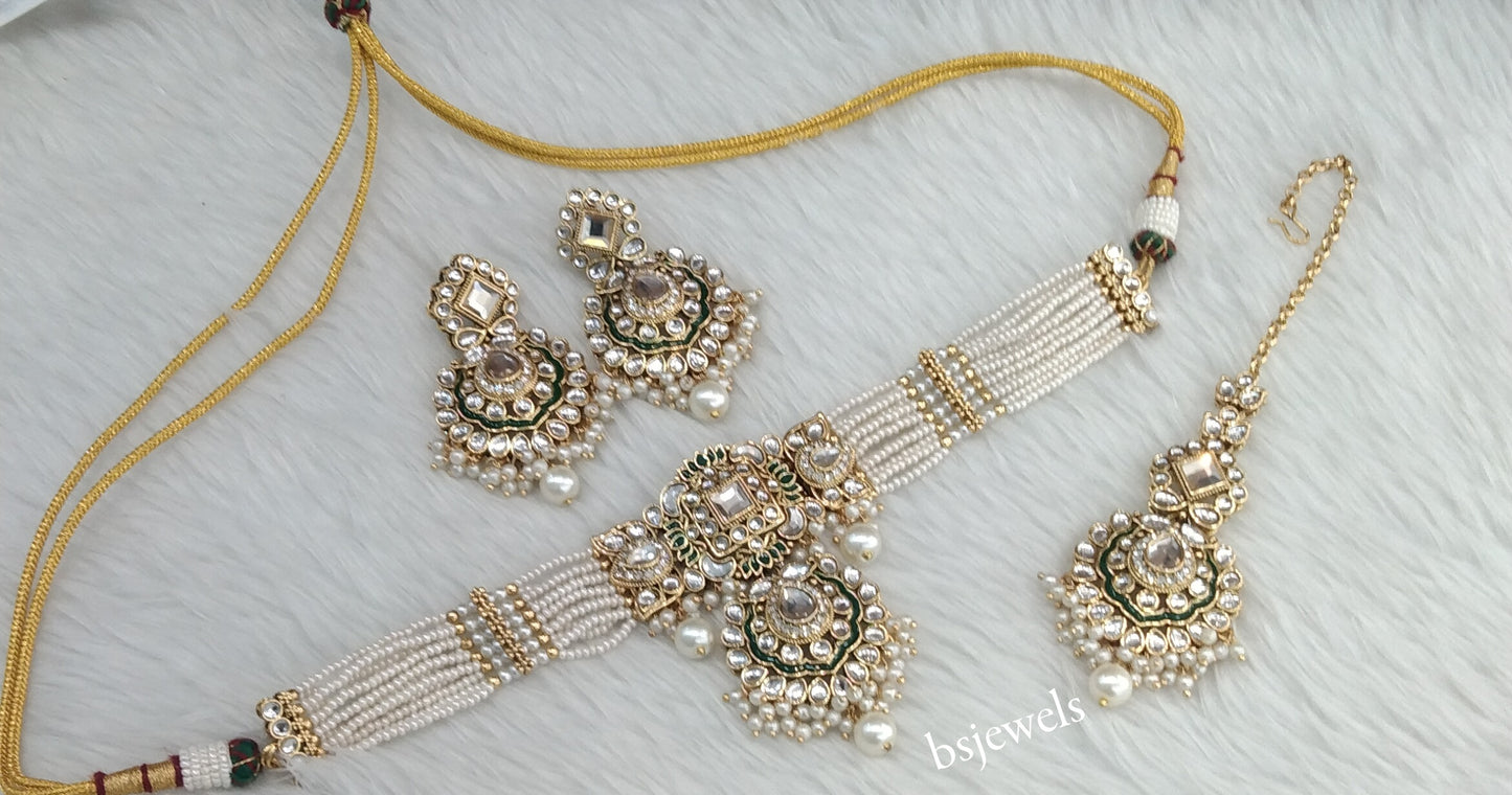 White Kundan Choker Jewellery Helena Sets