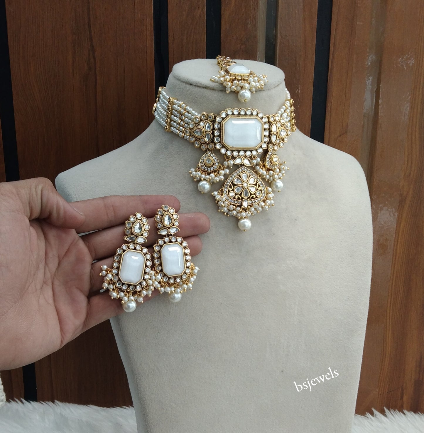 White Kundan Choker Jewellery Gurleen Sets