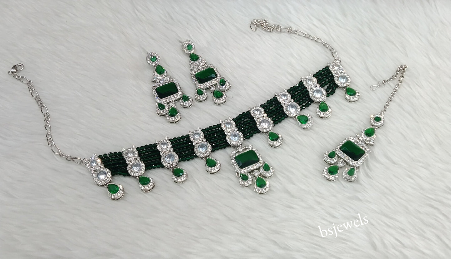 Green Choker Jewellery Nova  Sets