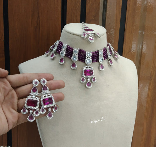 Purple Choker Jewellery Nova  Sets
