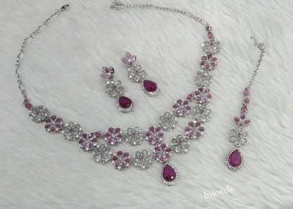 Silver Lavender Necklace Lvla sets