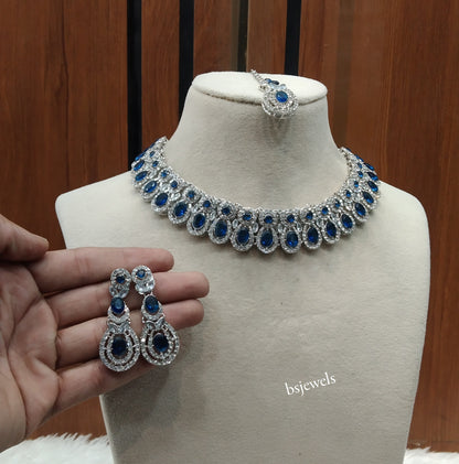 Silver Blue Necklace Eden sets