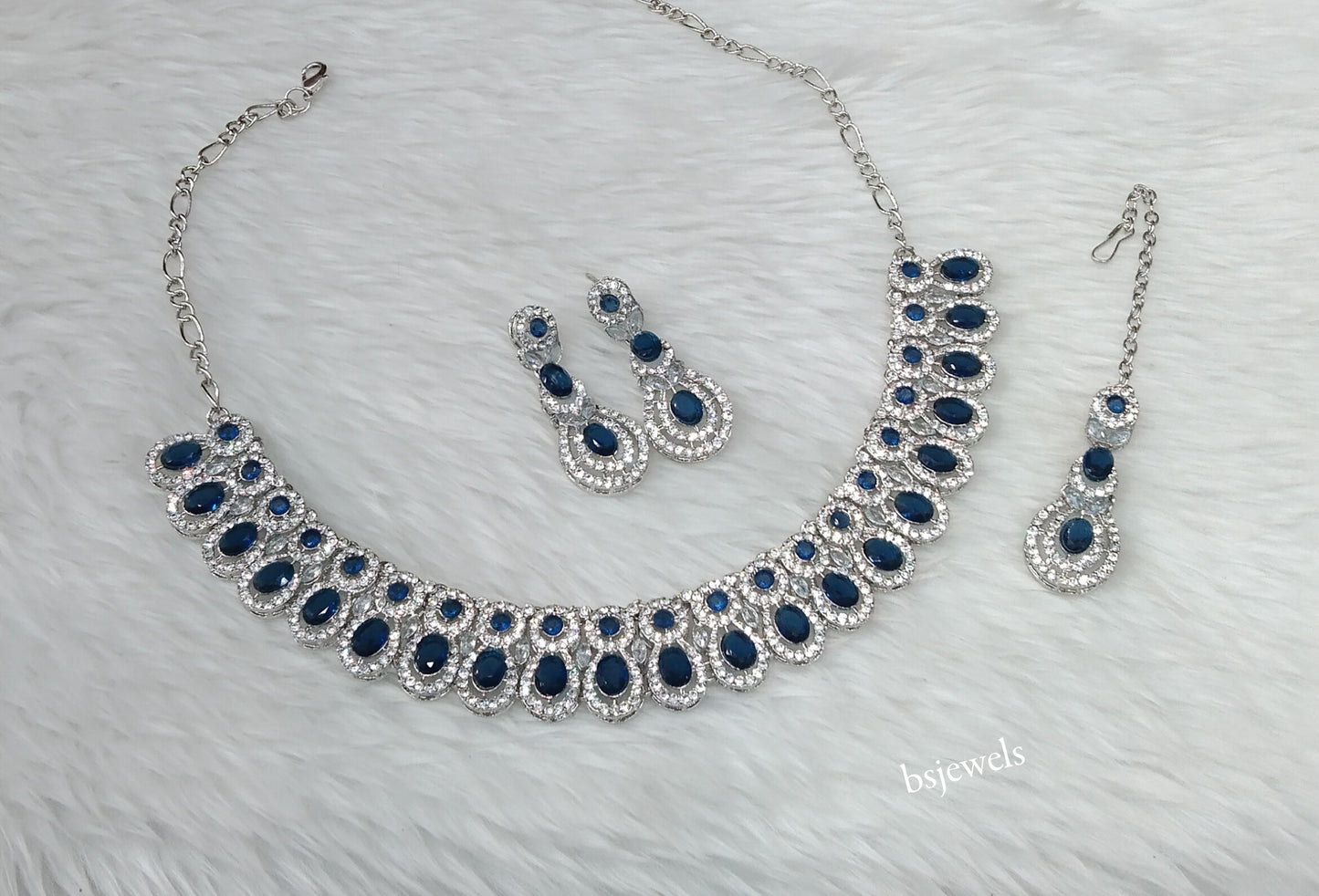 Silver Blue Necklace Eden sets