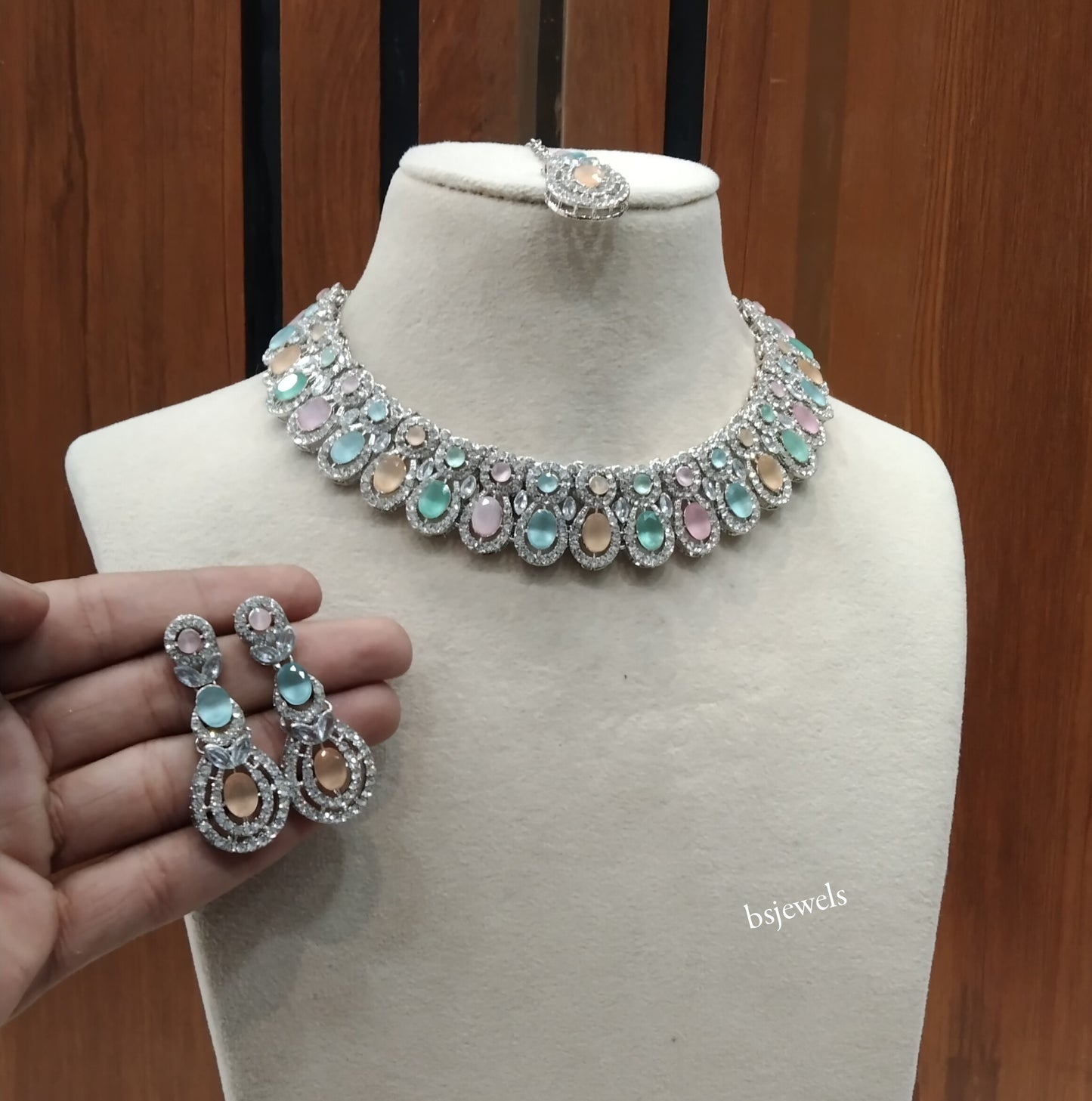 Silver Multi Color Necklace Eden sets