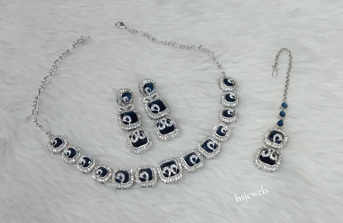Silver Blue Necklace Hallie sets