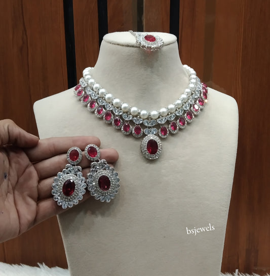 Silver Ruby Necklace Molly sets