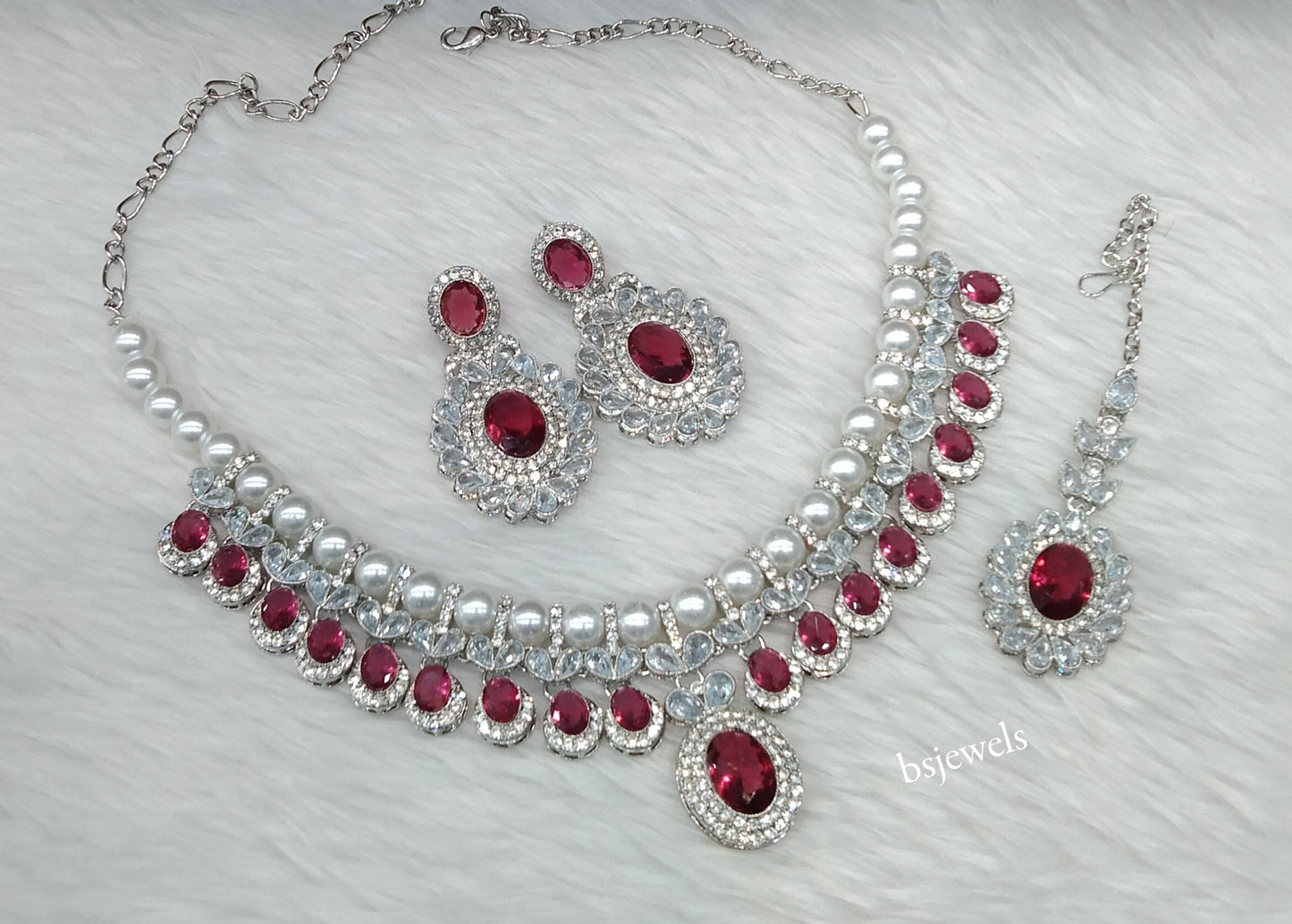 Silver Ruby Necklace Molly sets