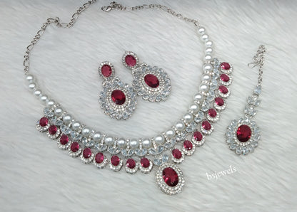 Silver Ruby Necklace Molly sets