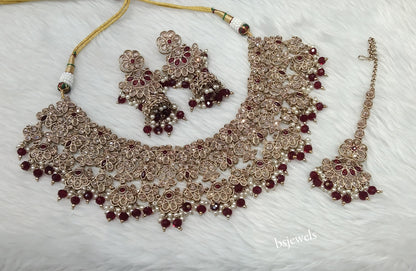 Antique Maroon Necklace Harper sets