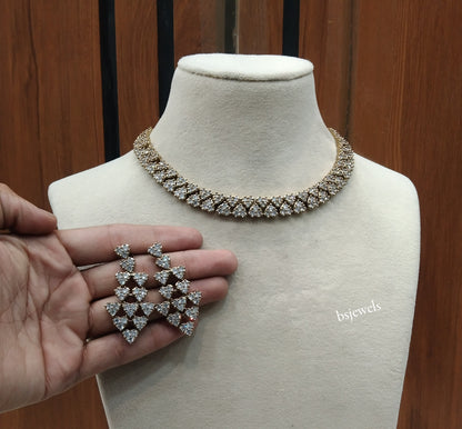 Antique White American Diamond Ad Skylar Necklace Sets